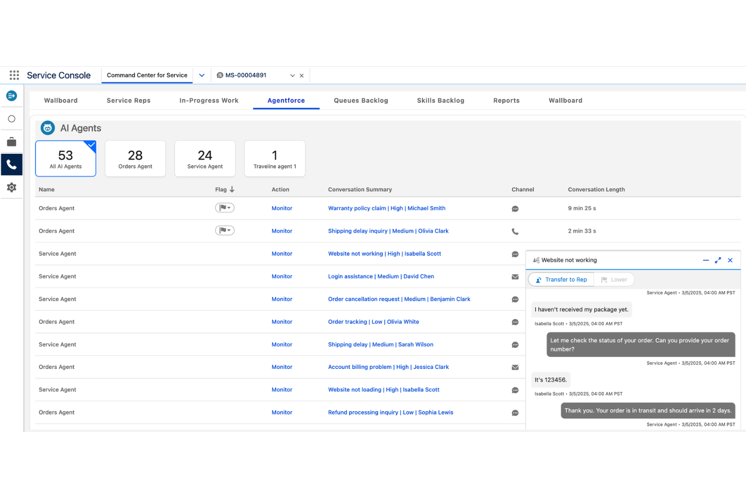 Agentforce Service screenshot - 10 Alternativen zu HubSpot Service Hub, die Sie 2026 in Betracht ziehen sollten