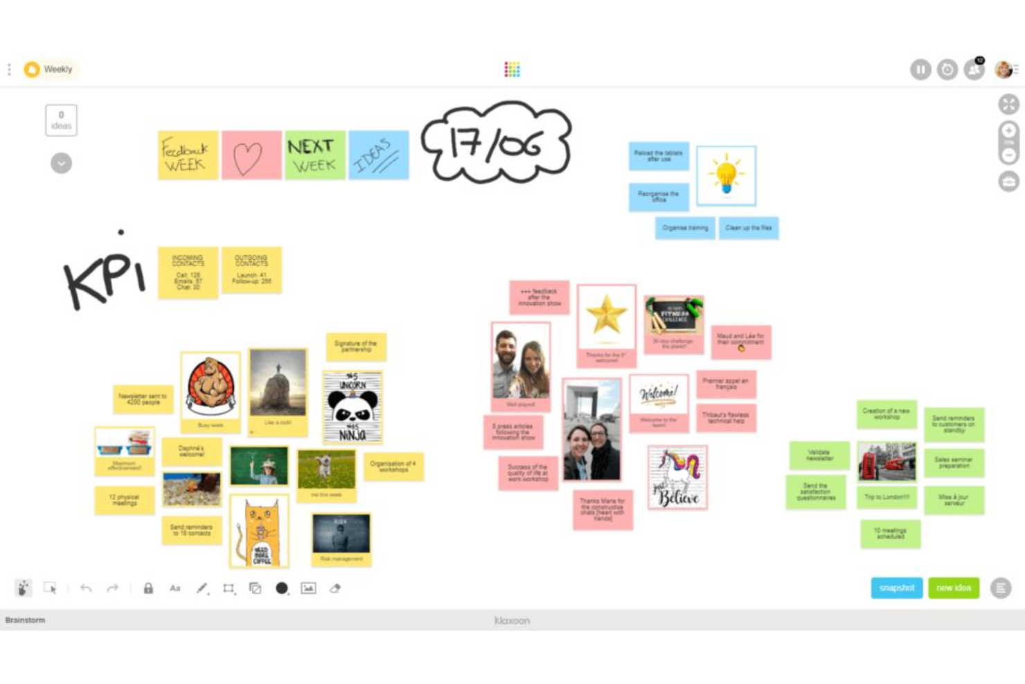 Klaxoon screenshot - 10 meilleures alternatives à Miro pour la collaboration visuelle en 2026