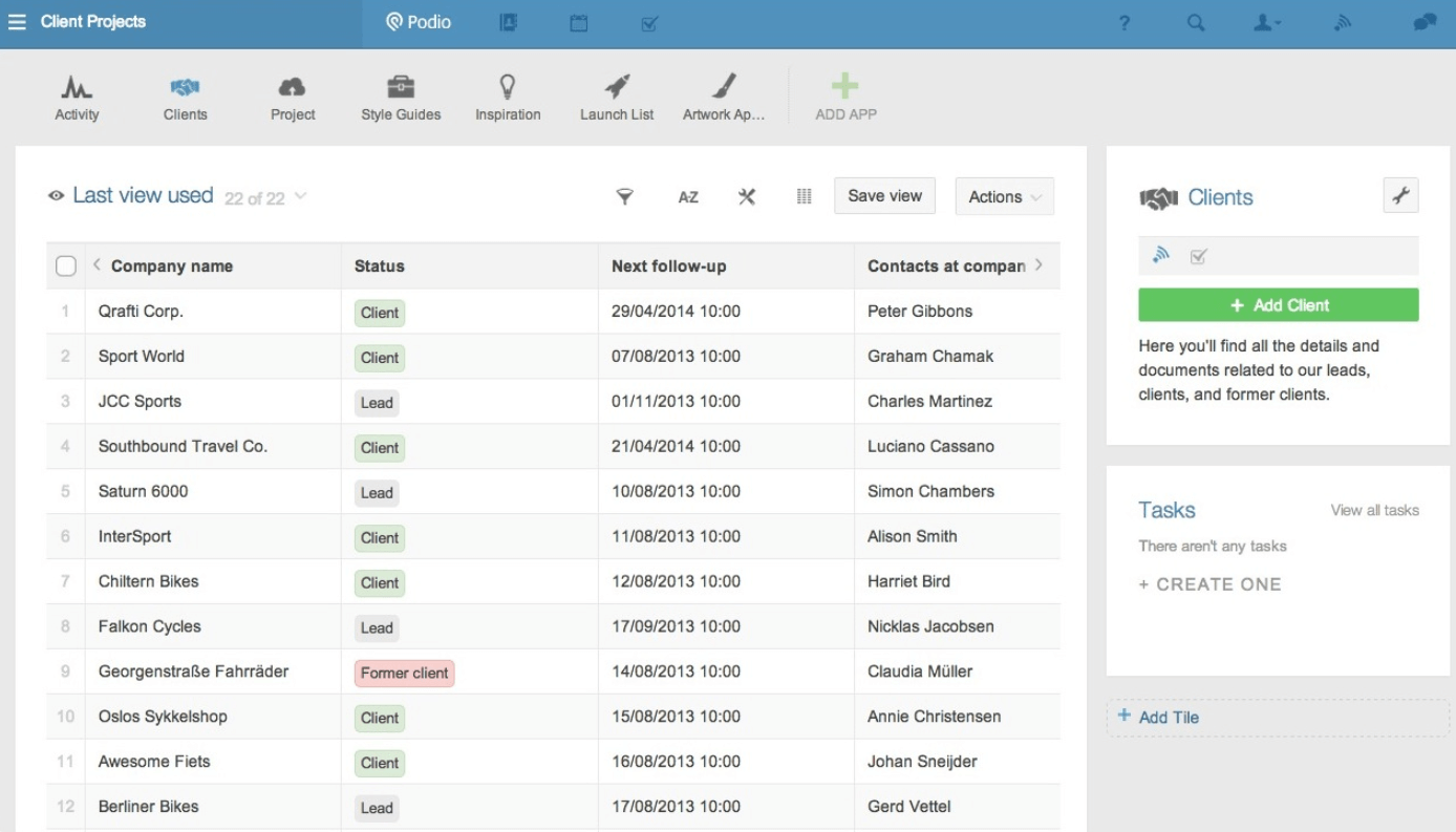 Podio screenshot - I 10 migliori software gratuiti per la gestione dei progetti recensiti per il 2026