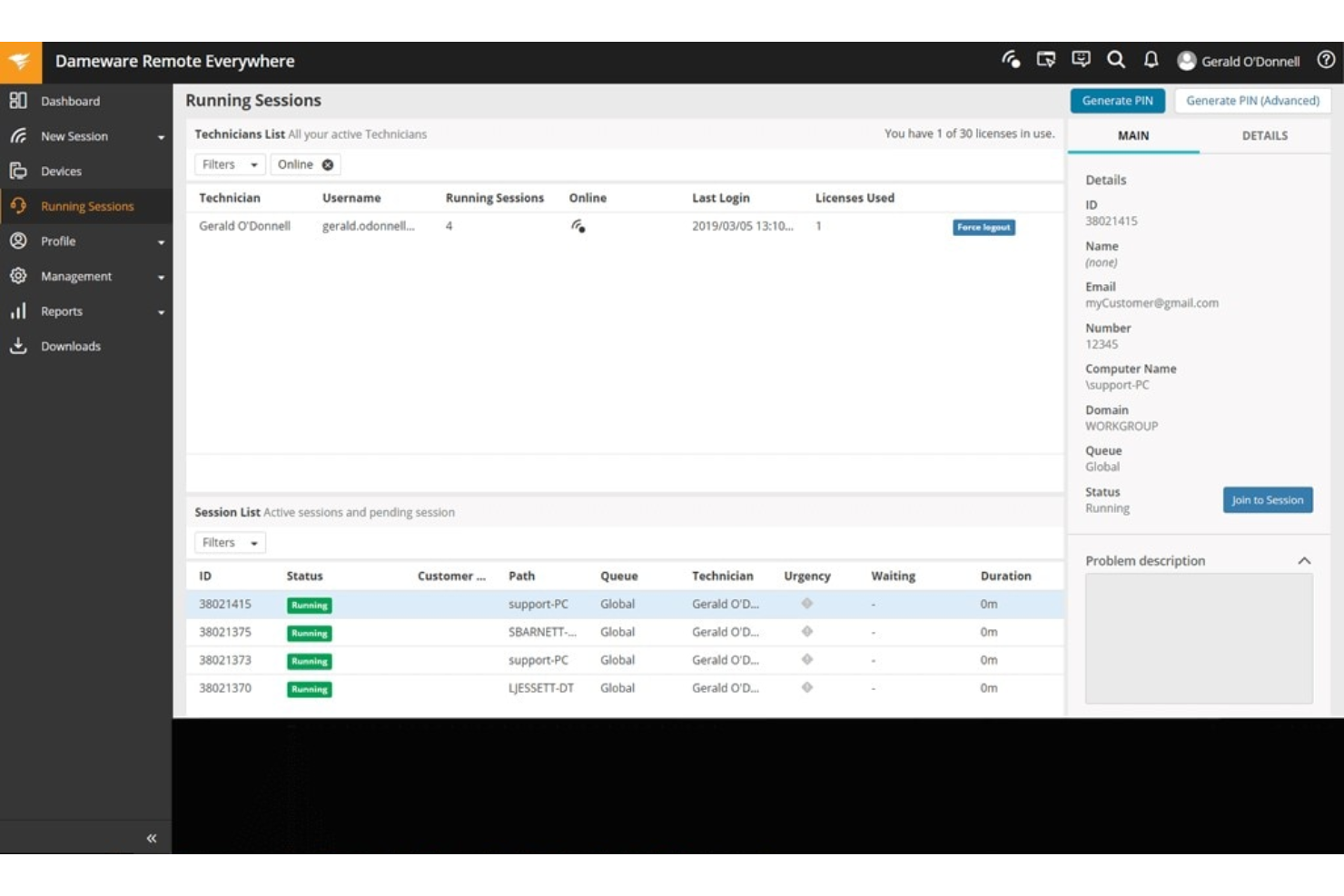 Dameware Remote Everywhere screenshot - I 10 migliori software per la gestione dell’assistenza remota nel 2026