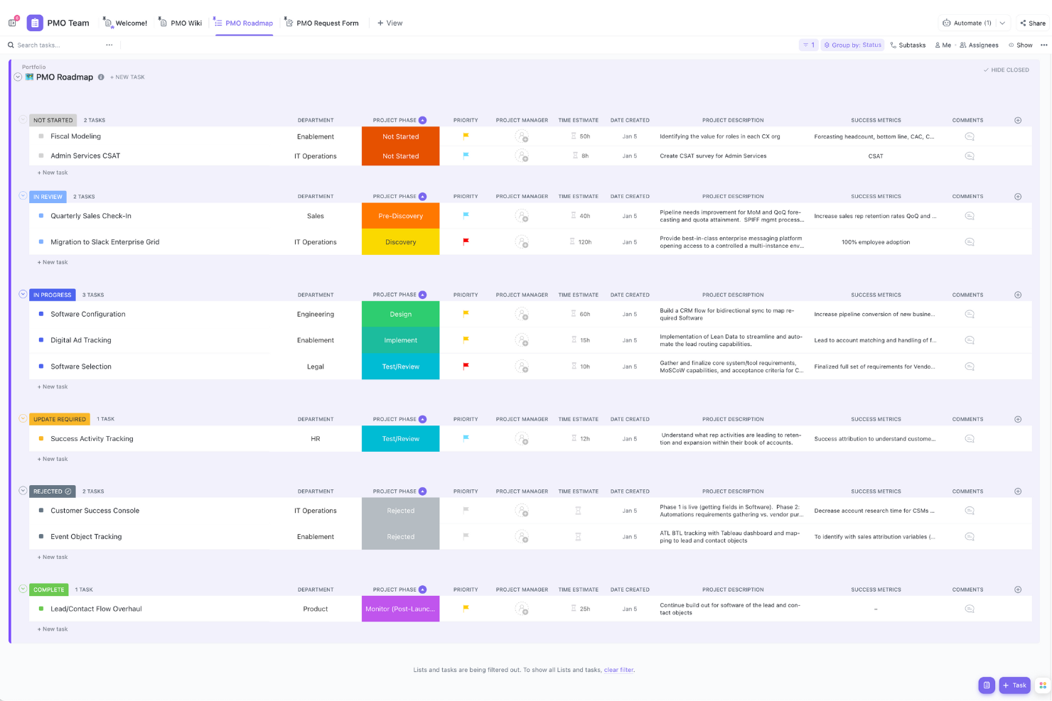 ClickUp screenshot - I 10 migliori software gratuiti per la gestione dei progetti recensiti per il 2026
