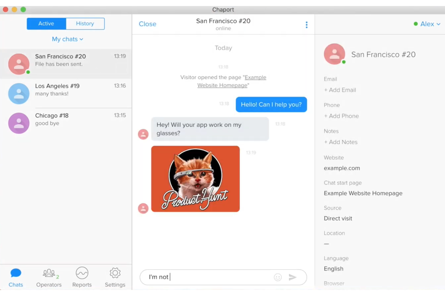 Chaport screenshot - Los 10 mejores programas gratuitos de chat en vivo en 2026