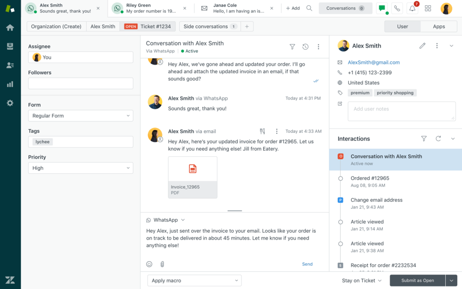 Zendesk screenshot - 10 migliori sistemi di monitoraggio dei centri di assistenza telefonica recensiti nel 2026