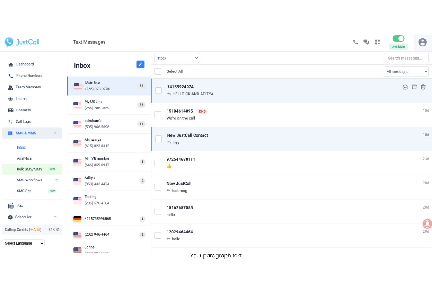 JustCall screenshot - Le 10 migliori alternative a OpenPhone per piccoli team nel 2026