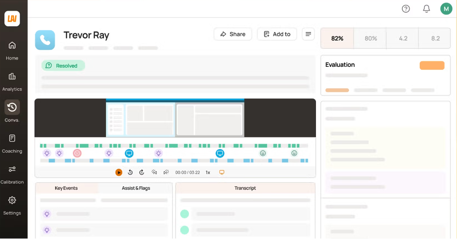 Level AI screenshot - Los 10 mejores programas gratuitos de centro de llamadas con IA reseñados en 2026
