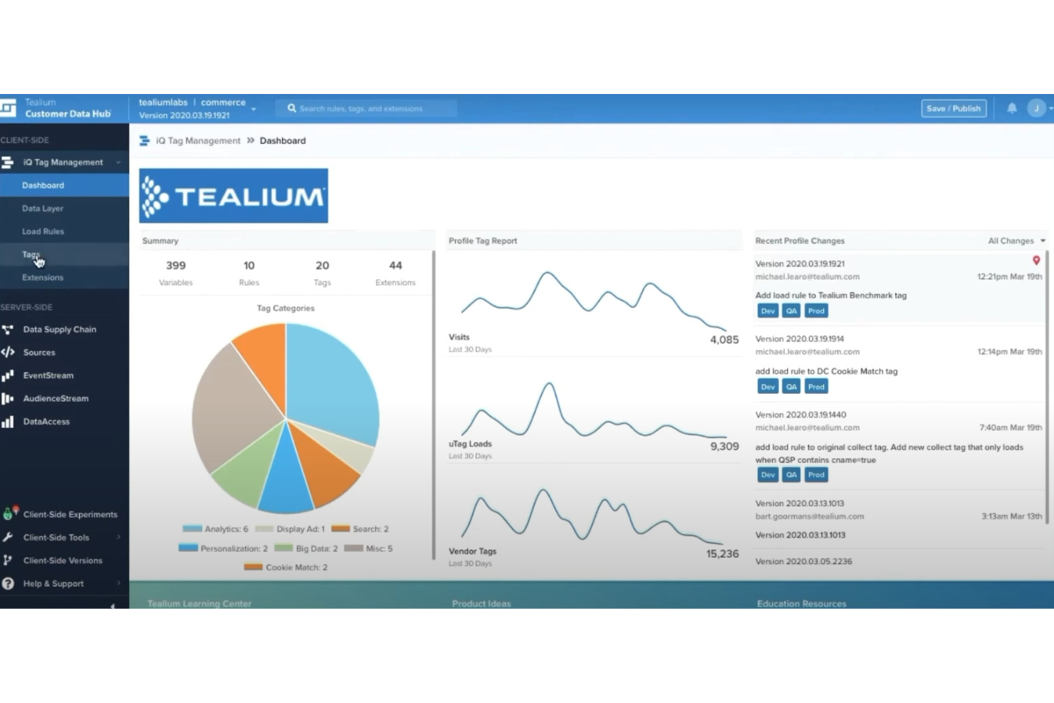 Tealium screenshot - Las 10 mejores plataformas de datos de clientes del Reino Unido analizadas en 2026
