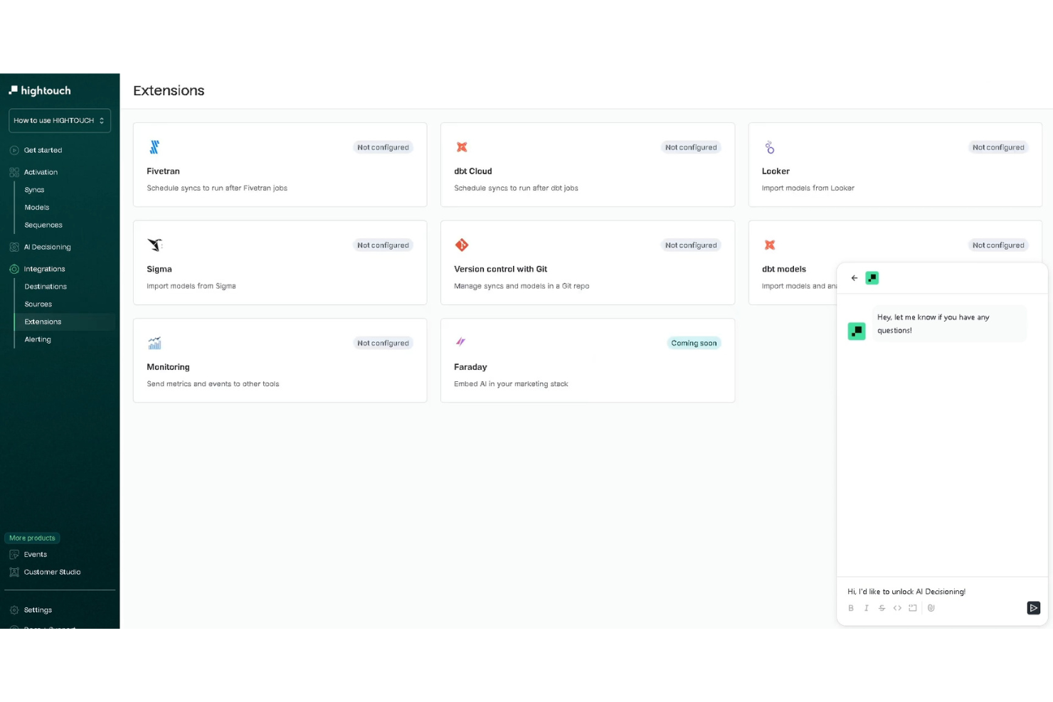Hightouch screenshot - Le 10 migliori piattaforme di dati dei clienti per le assicurazioni nel 2026