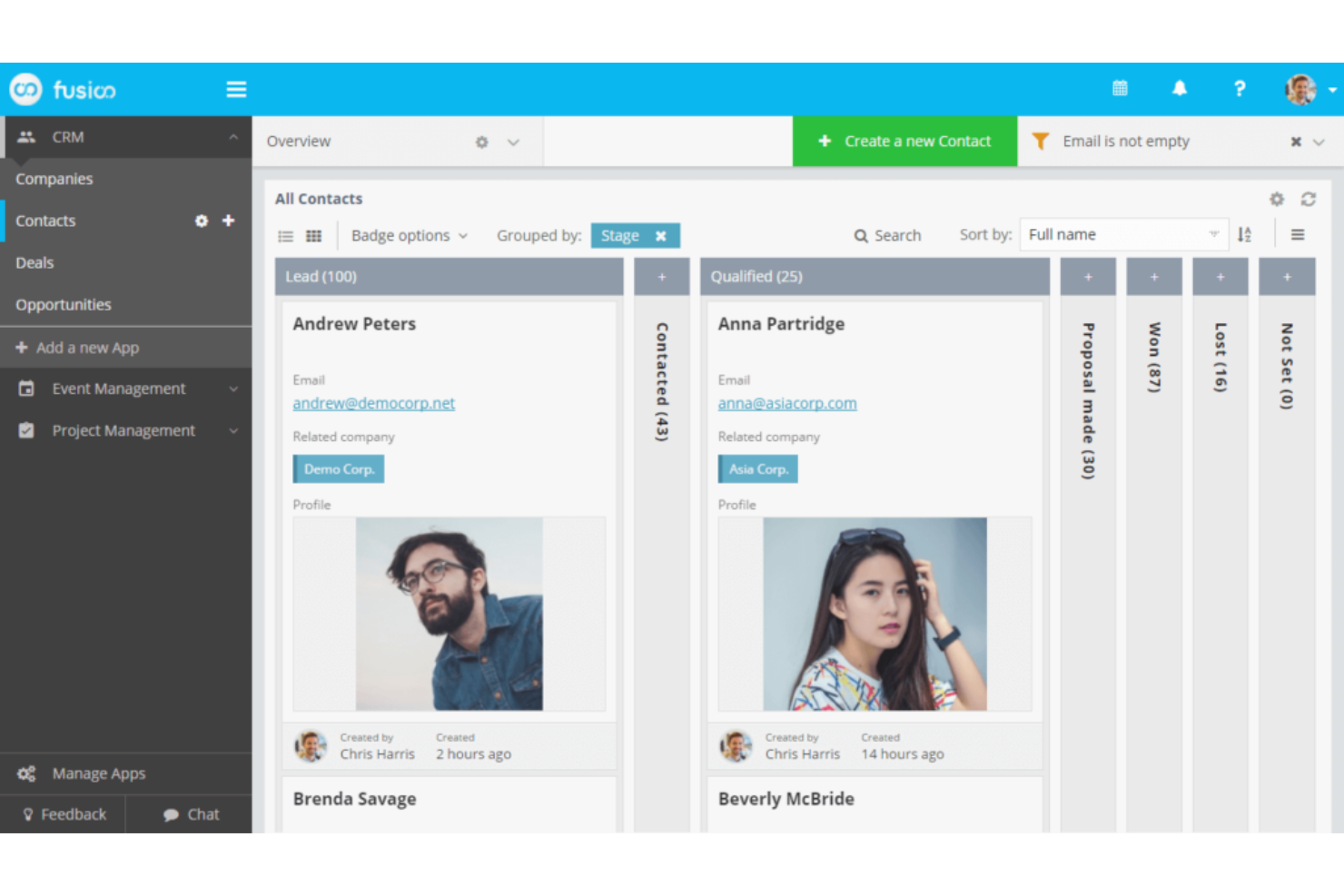 Fusioo screenshot - Los 10 mejores programas de gestión de datos de clientes reseñados en 2026
