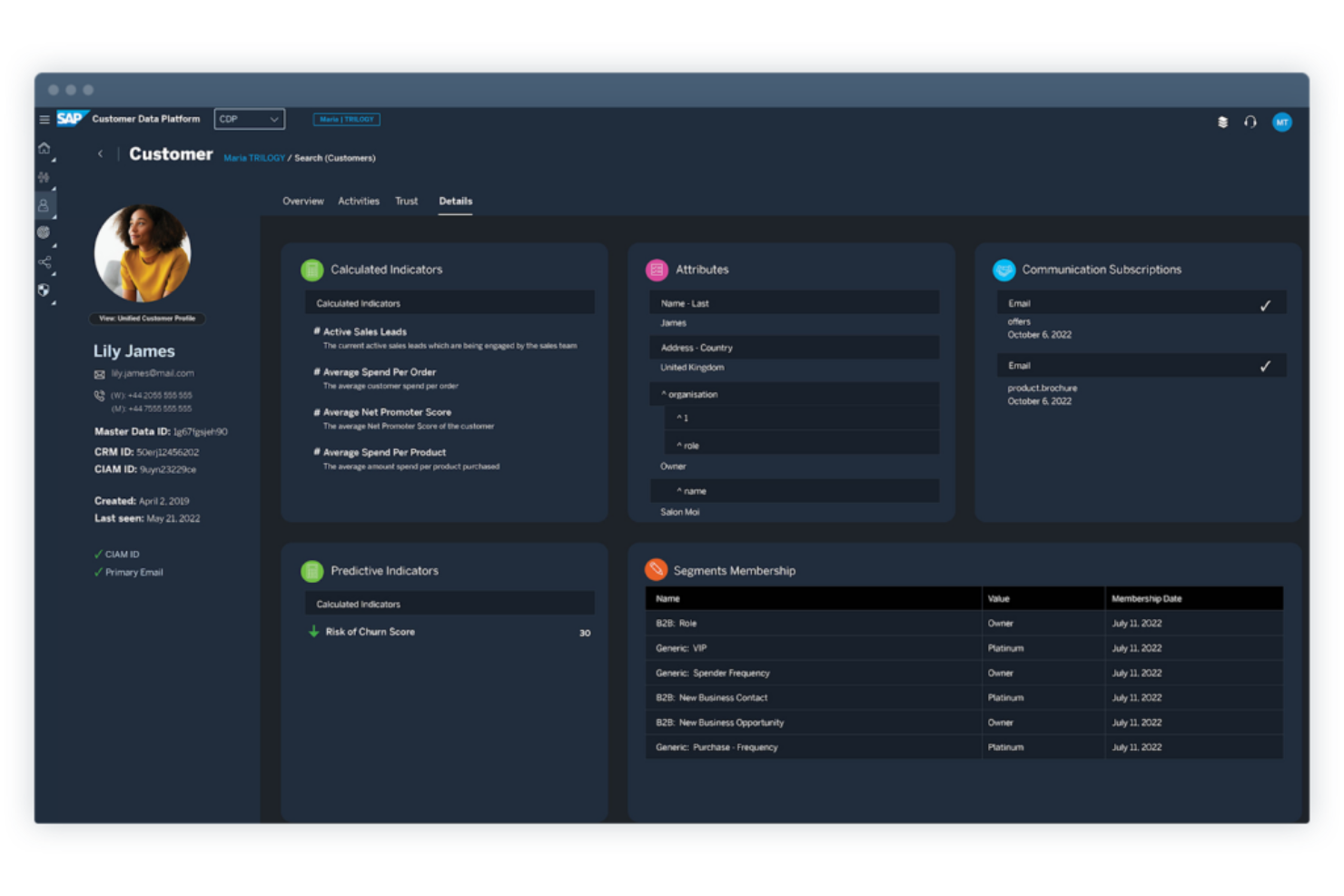 SAP Customer Data Platform screenshot - Los 10 mejores programas de gestión de datos de clientes reseñados en 2026