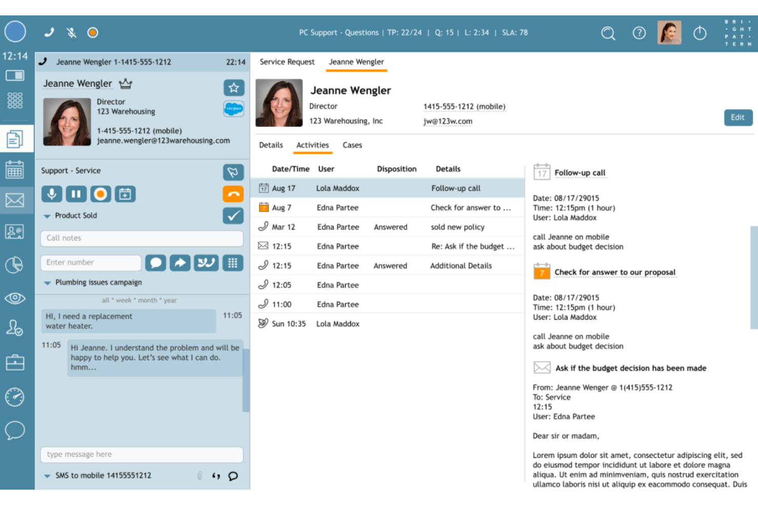 Bright Pattern screenshot - Los 10 mejores programas de centro de llamadas con IA analizados en 2026