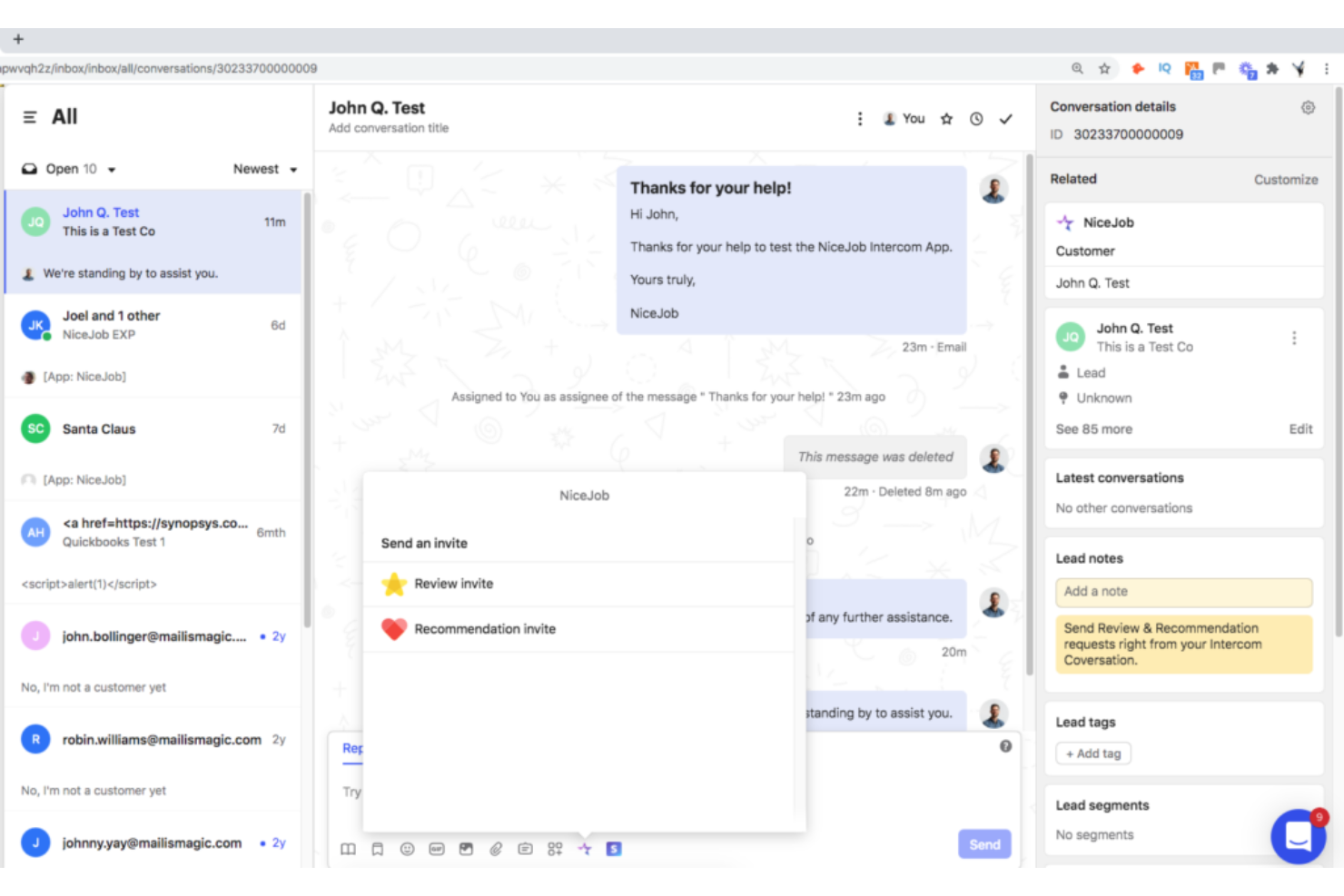 Intercom screenshot - I 10 migliori software di chat in tempo reale per siti web nel 2026