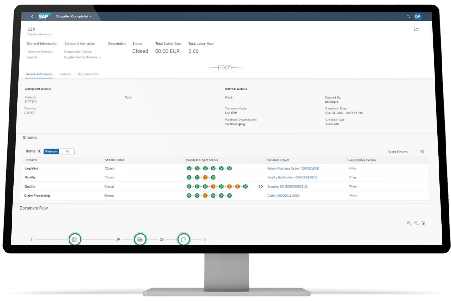SAP Complaint Handling screenshot - I 10 migliori sistemi software per la gestione dei reclami del 2026
