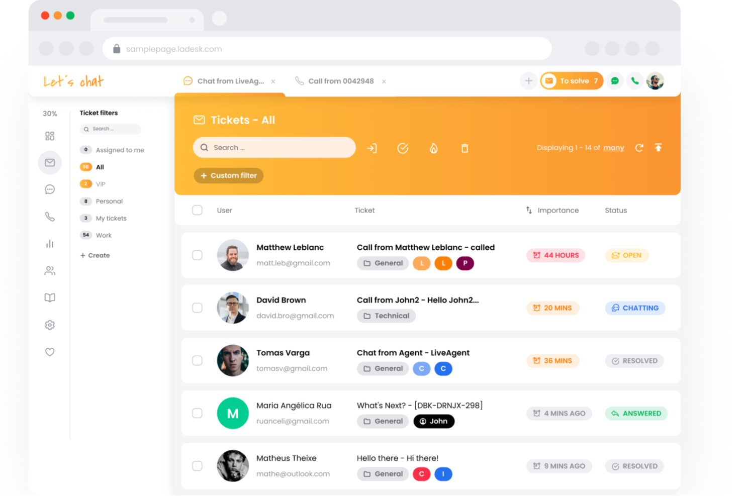 LiveAgent screenshot - Los 10 mejores programas de asistencia técnica de 2026: reseñados & comparados