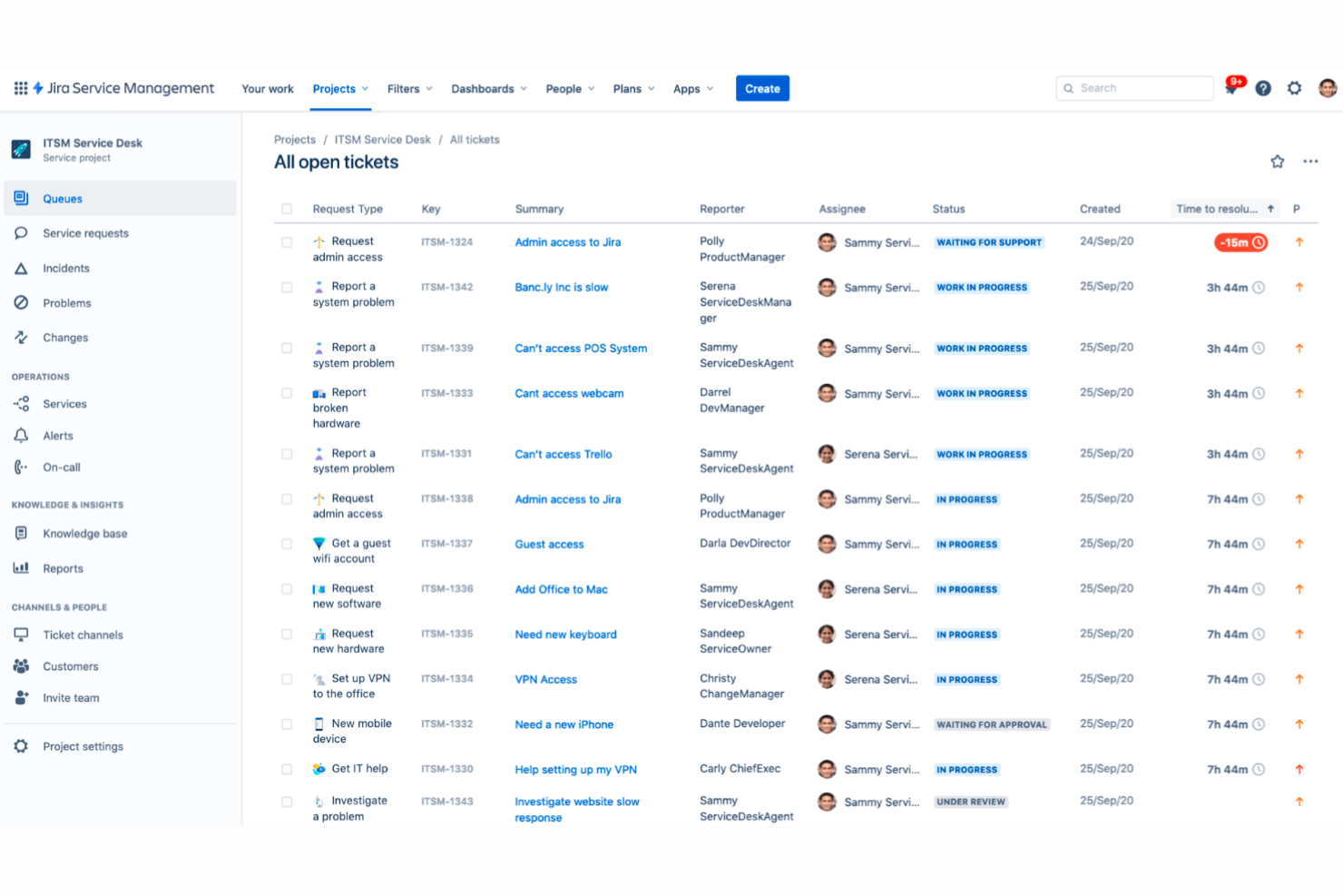 Jira Service Management screenshot - I 10 migliori strumenti alternativi a osTicket per l’assistenza nel 2026