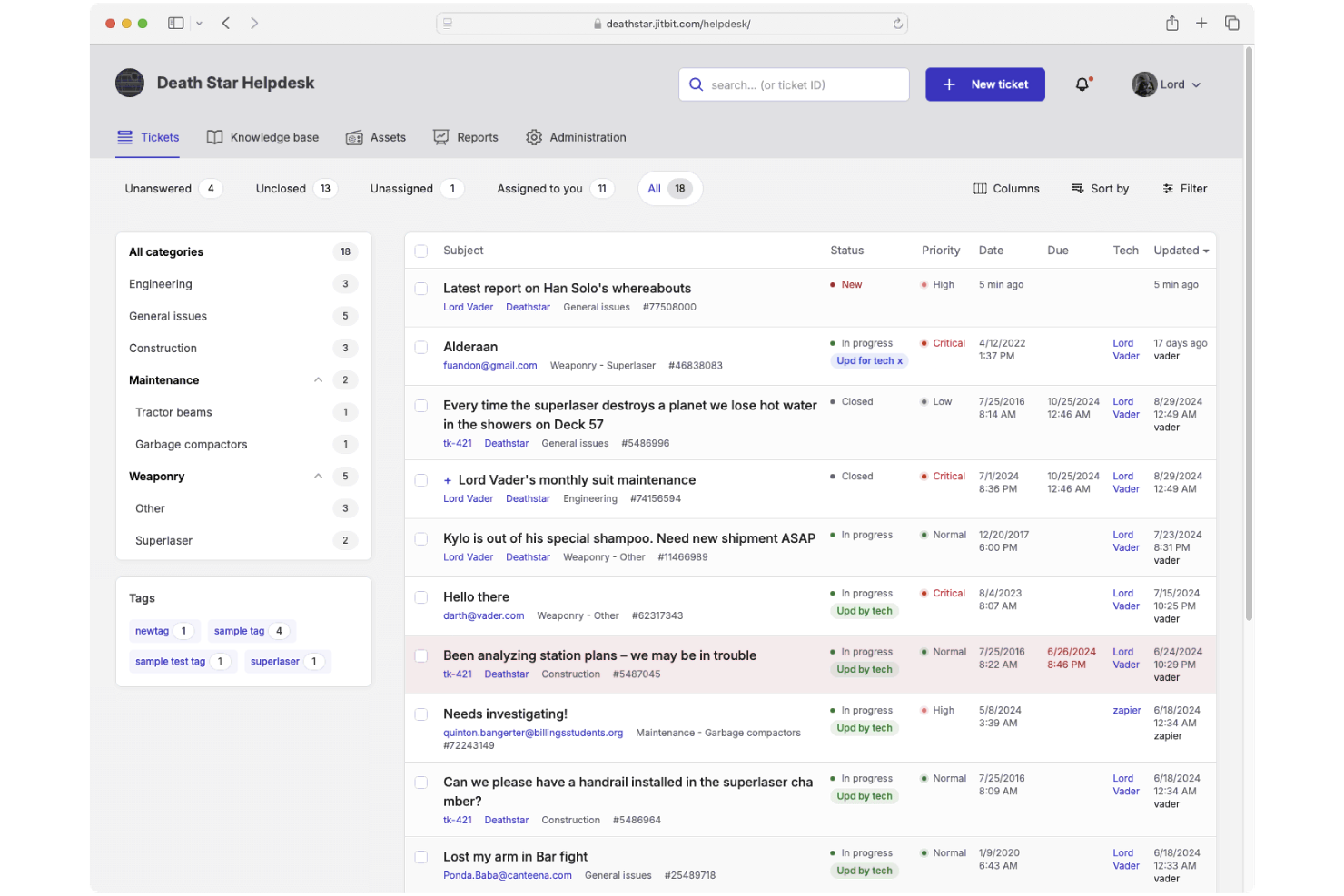 Jitbit screenshot - I 10 migliori software di help desk in sede recensiti nel 2026