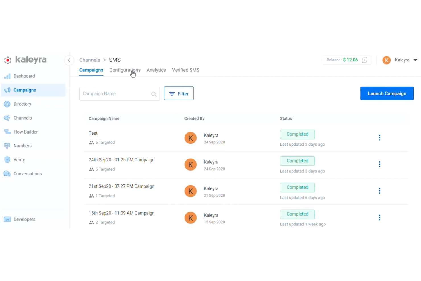 Kaleyra screenshot - 10 mejores alternativas a Twilio para API de SMS y voz en 2026