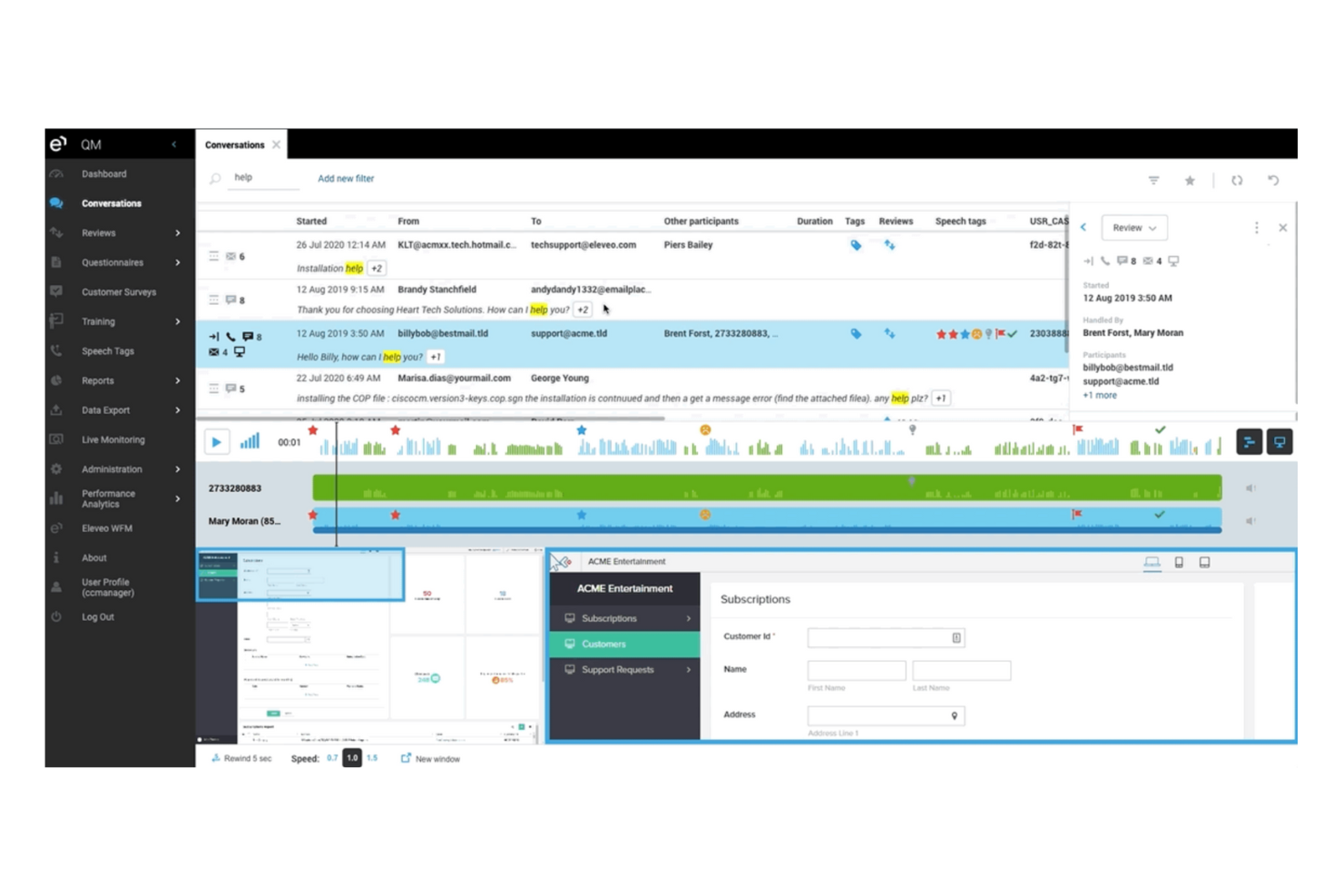 Eleveo screenshot - I 10 migliori software per la registrazione dei call center recensiti nel 2026
