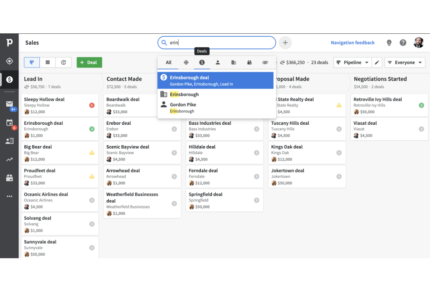 Pipedrive screenshot - I 10 migliori strumenti di gestione delle interazioni con i clienti per il 2026