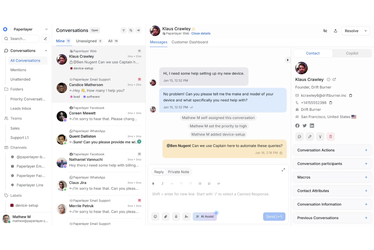 Chatwoot screenshot - Los 10 mejores programas gratuitos de chat en vivo en 2026