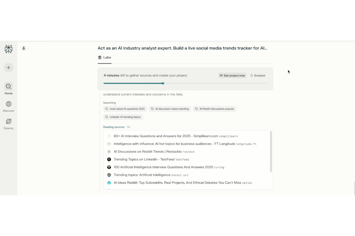 Perplexity screenshot - 10 parasta tekoälyn tuottavuustyökalua arvioituna vuonna 2026