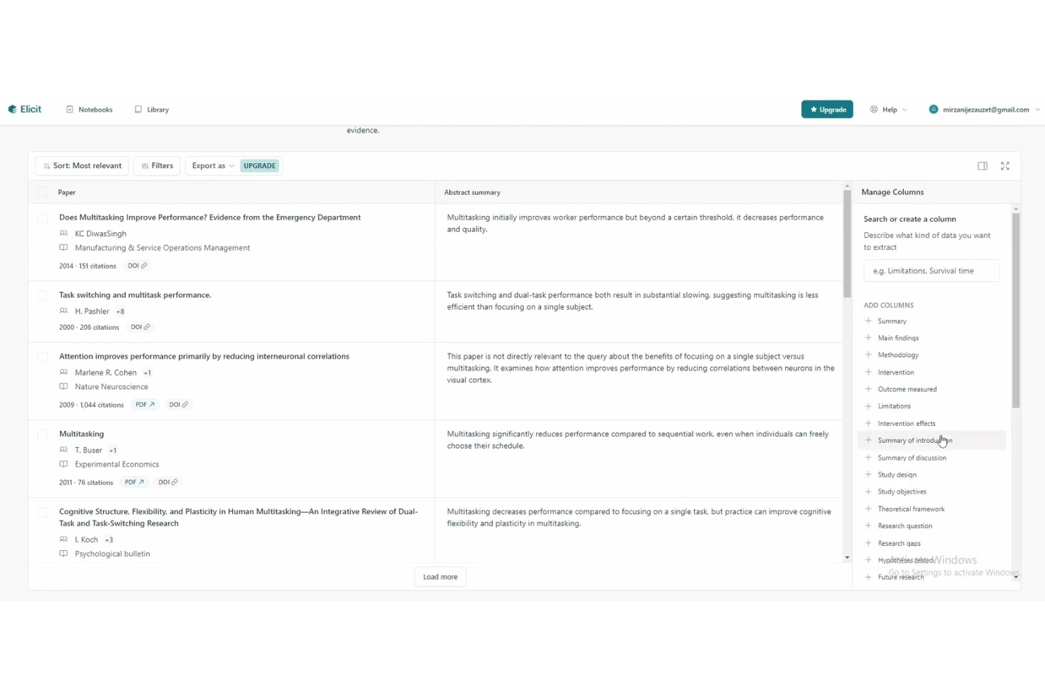 Elicit screenshot - 10 parasta tekoälyn tuottavuustyökalua arvioituna vuonna 2026
