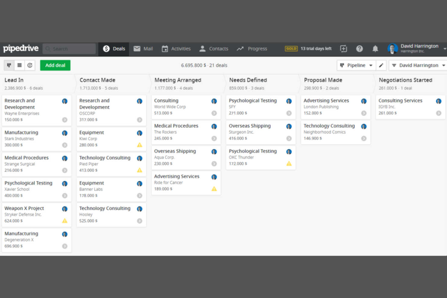 Pipedrive screenshot - Las 10 mejores alternativas a monday CRM para equipos de ventas en 2026