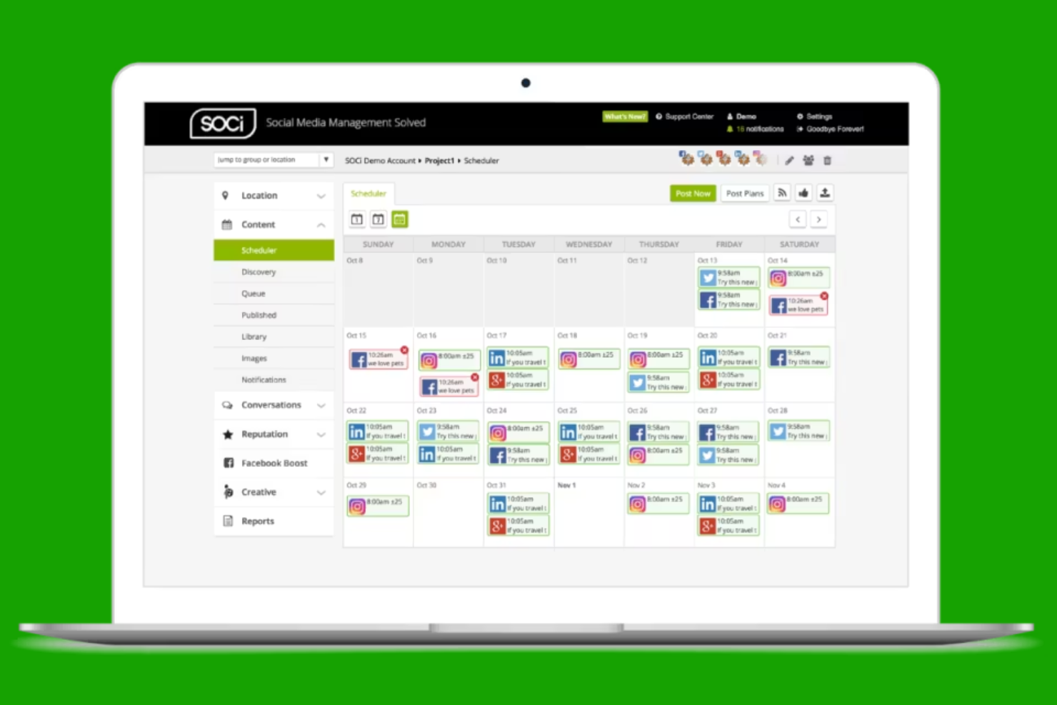 SOCi screenshot - Le 10 migliori alternative a Birdeye per la gestione delle recensioni nel 2026