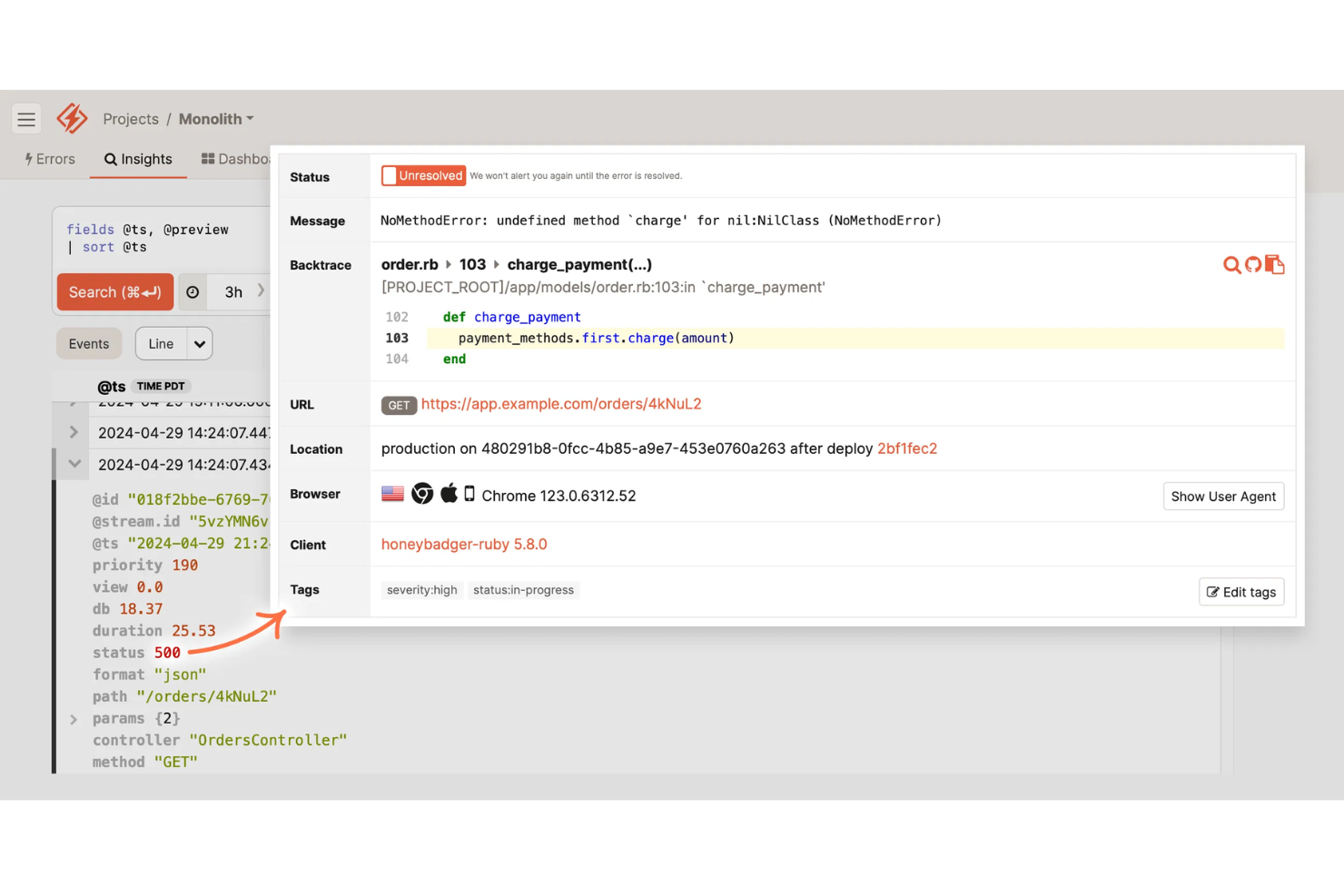 Honeybadger screenshot - 10 migliori alternative a Sentry per il monitoraggio degli errori nel 2026
