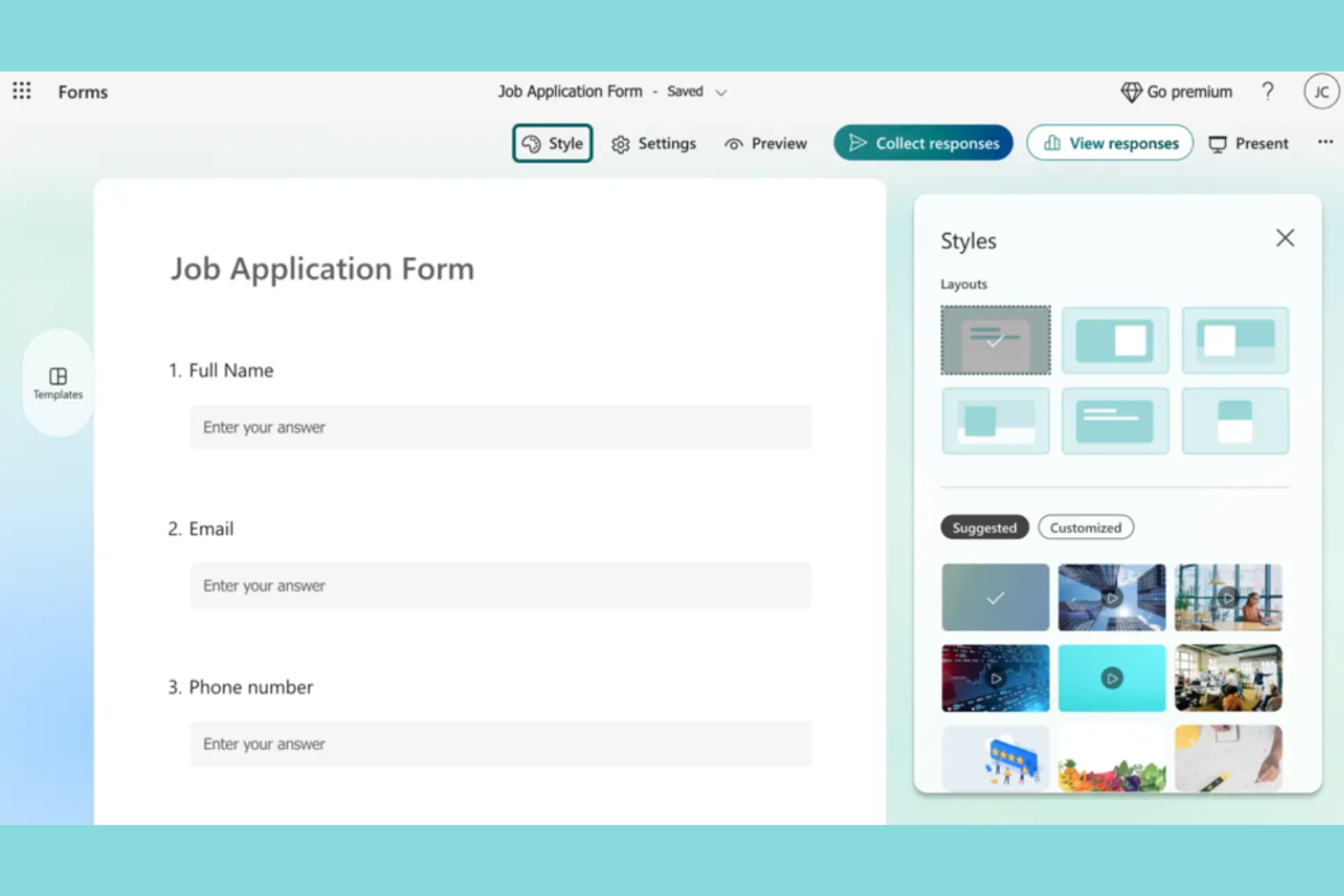 Microsoft Forms screenshot - 10 mejores alternativas a Formstack para formularios en línea en 2026
