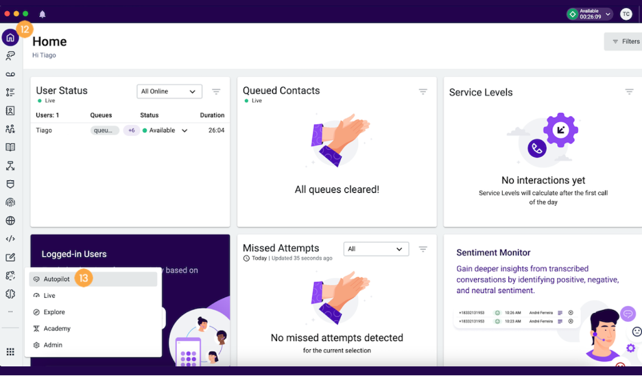 Talkdesk screenshot - 10 beste RingCentral-Alternativen im Test 2026