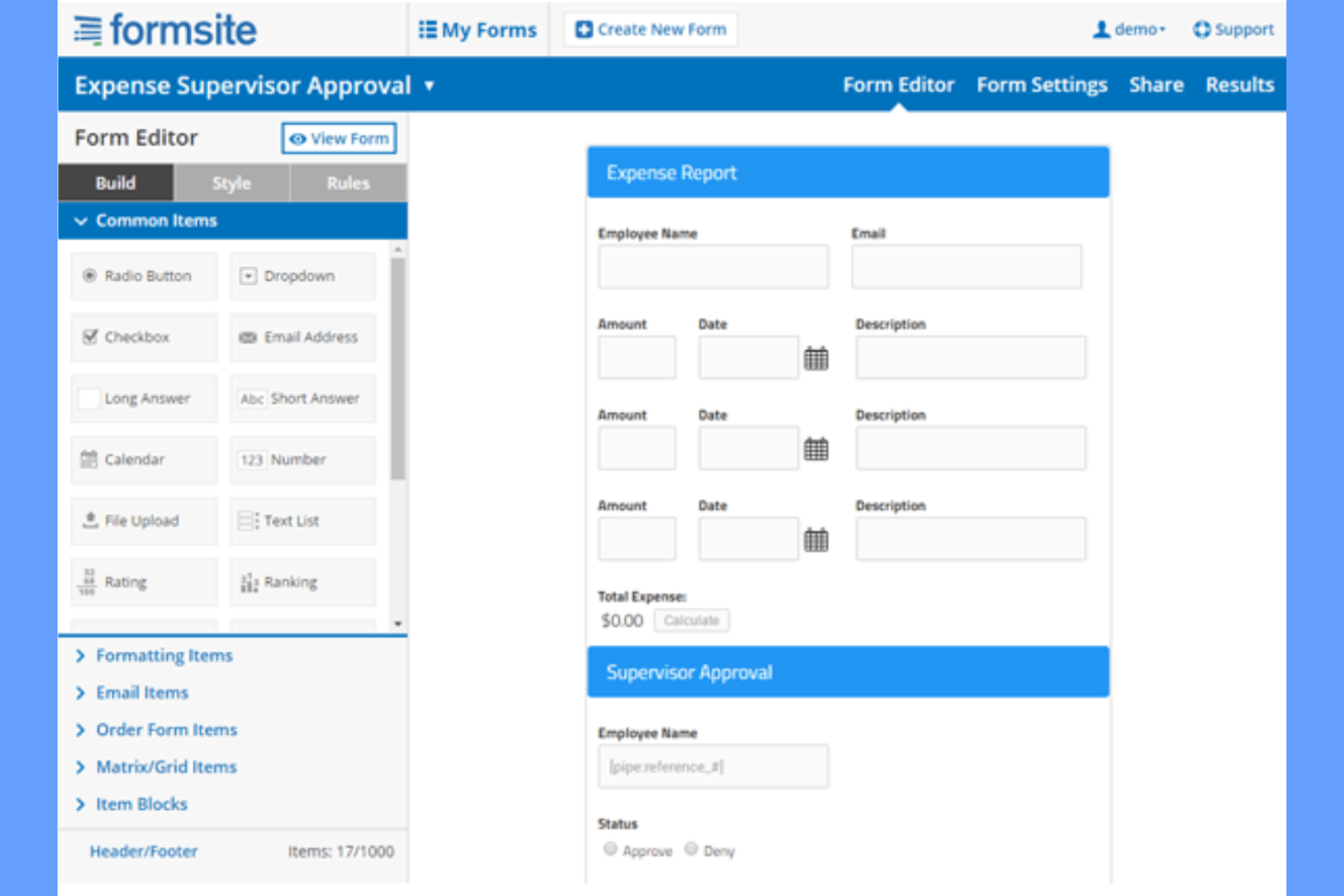 Formsite screenshot - Die 10 besten Formstack-Alternativen für Online-Formulare im Jahr 2026