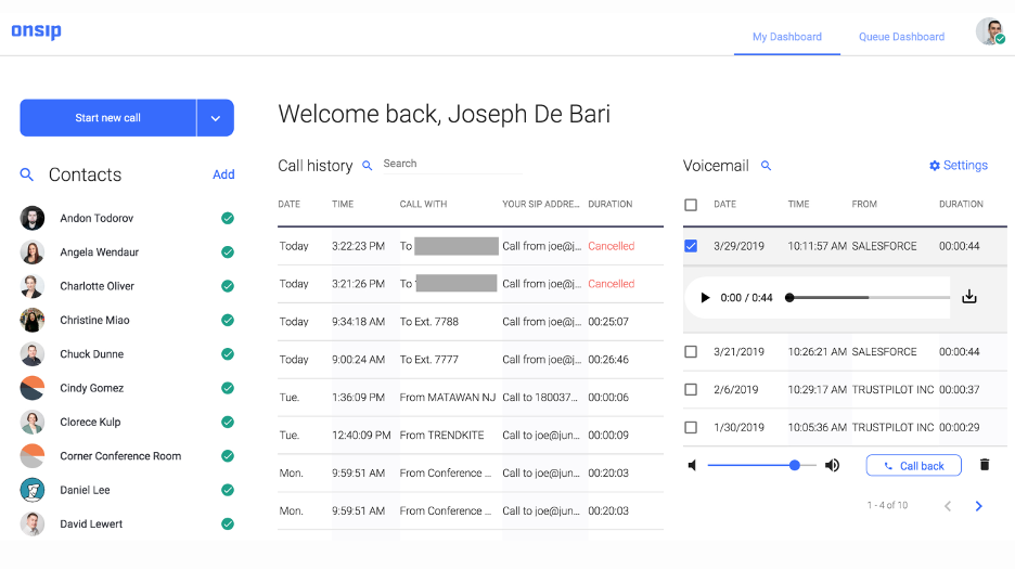 OnSIP screenshot - 10 beste RingCentral-Alternativen im Test 2026