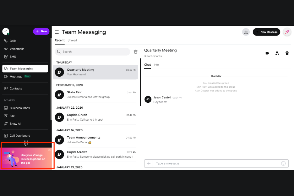 Vonage screenshot - 10 meilleures alternatives à Dialpad évaluées en 2026