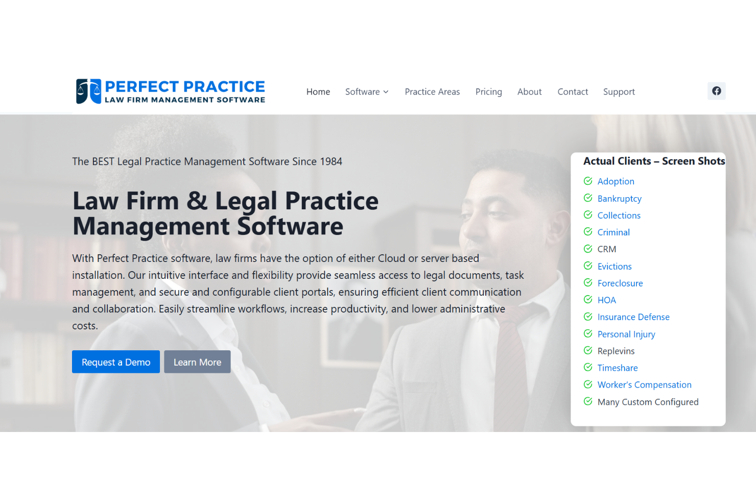 Perfect Practice screenshot - 10 bedste projektstyringssoftware til advokater i 2026