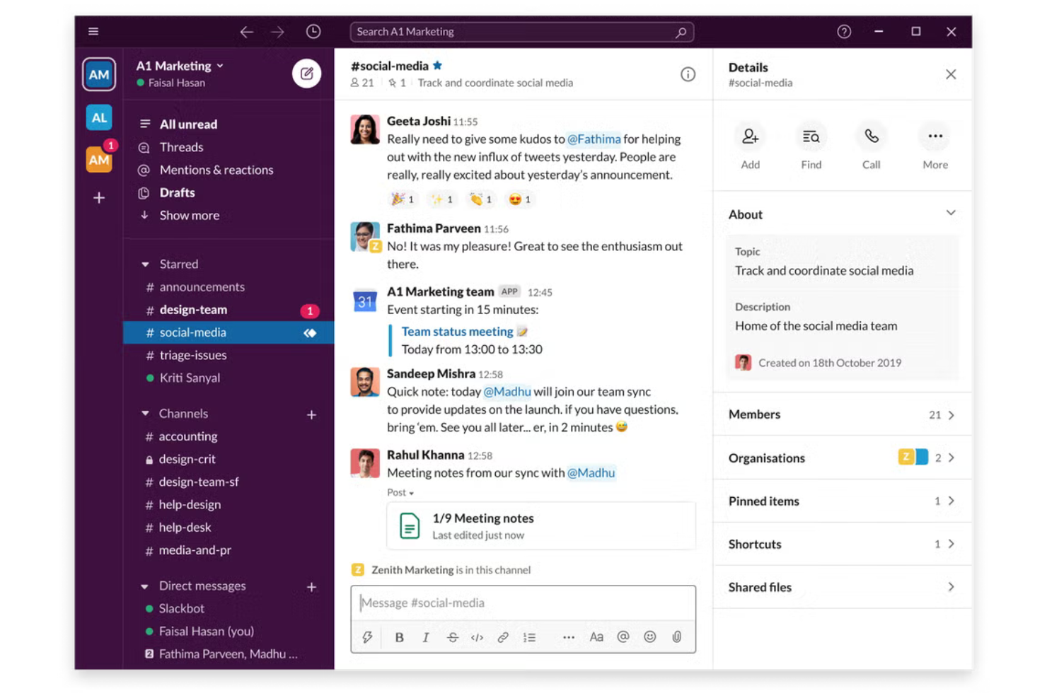 Slack screenshot - 10 bedste cloudbaserede produktivitetsprogrammer valgt til 2026