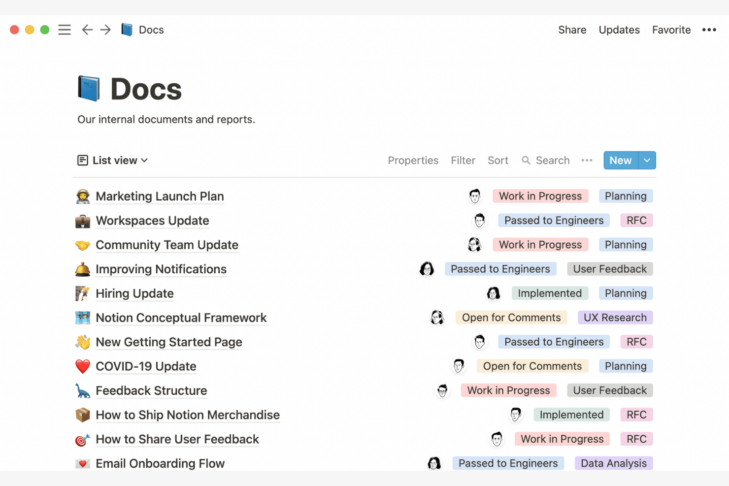 Notion screenshot - 10 bedste alternativer til Google Docs til samarbejde i 2026