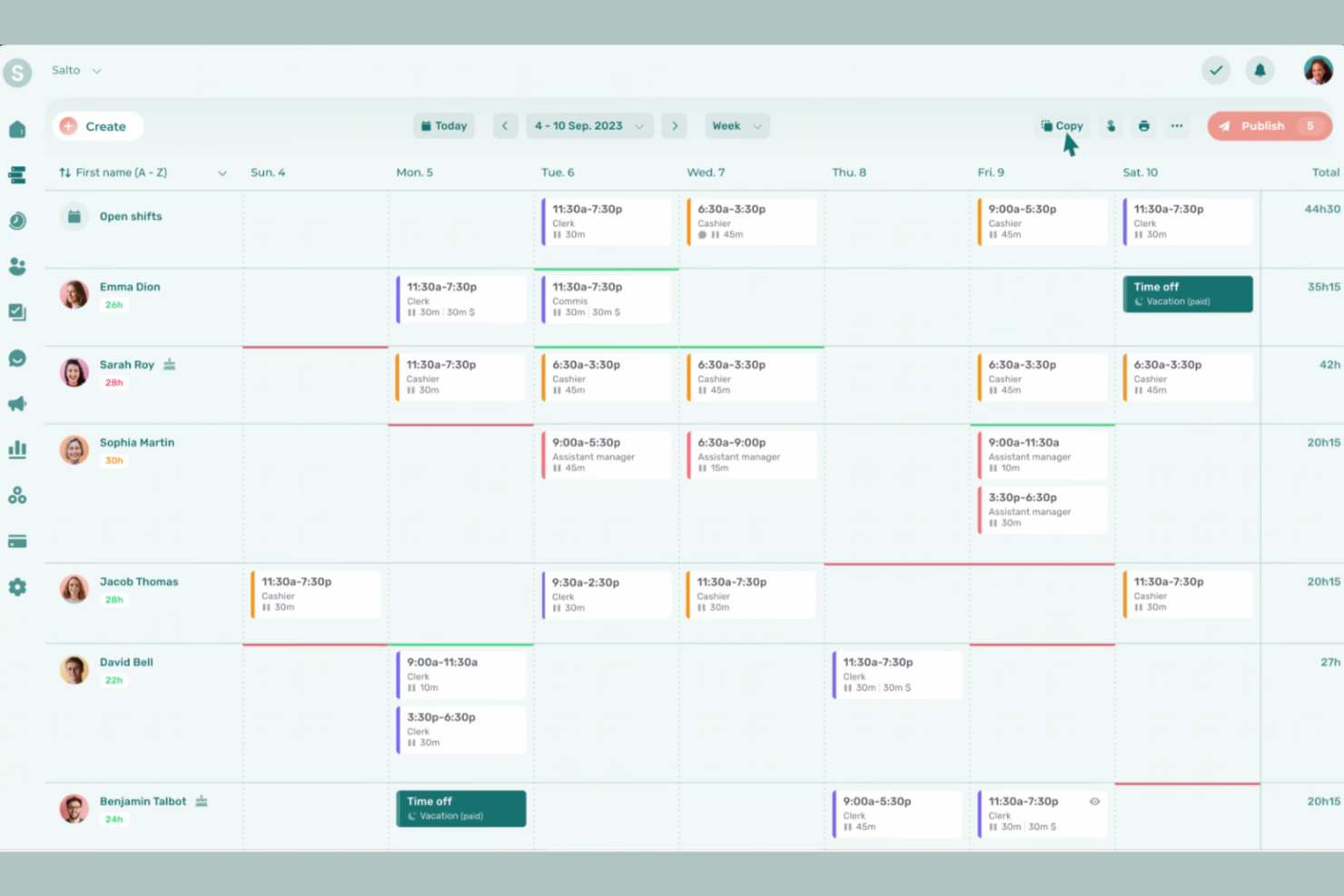 Agendrix screenshot - 10 bedste softwareløsninger til medarbejderkalendere anmeldt i 2026