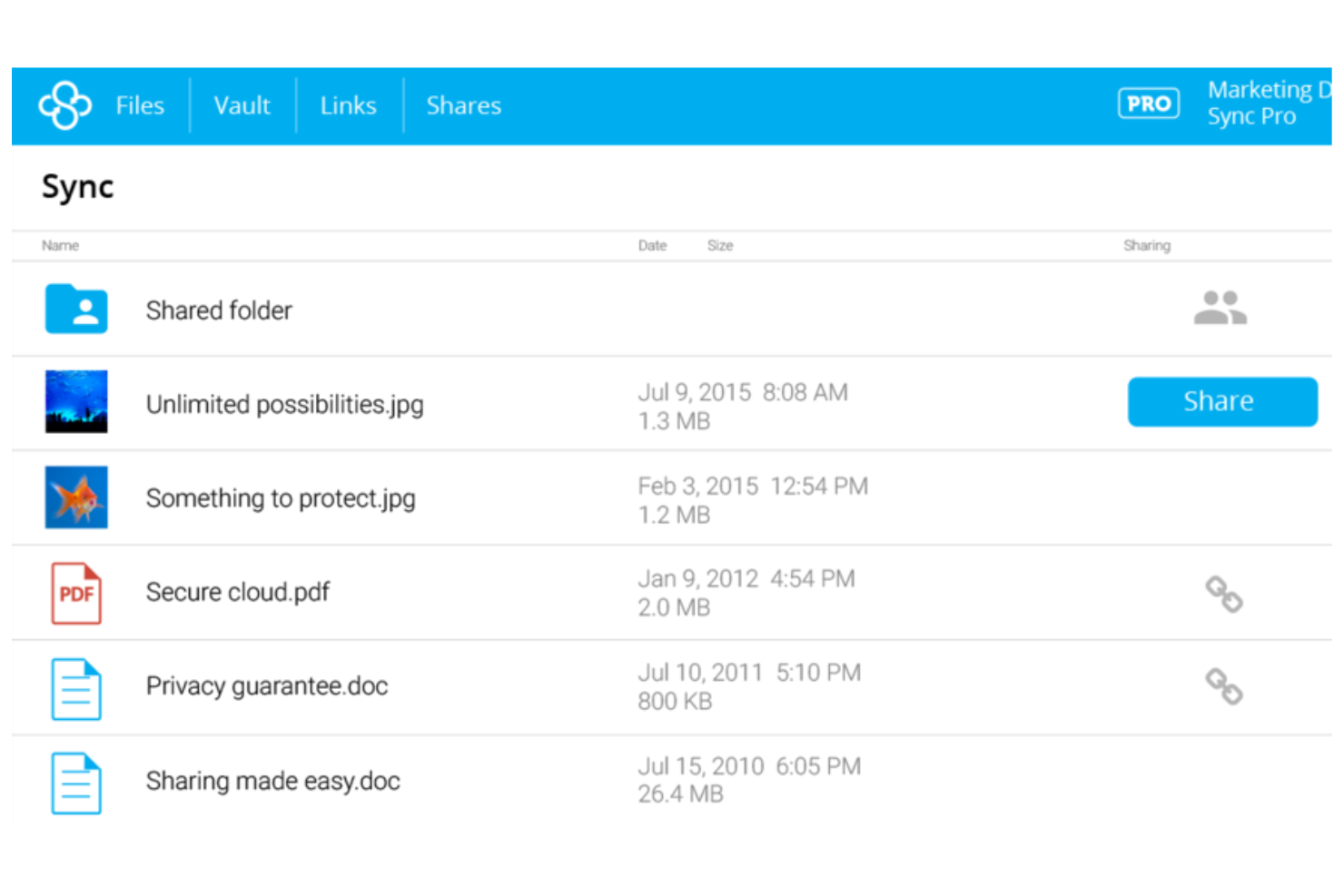 Sync screenshot - 10 alternativer til Google Drev til cloudlagring i 2026