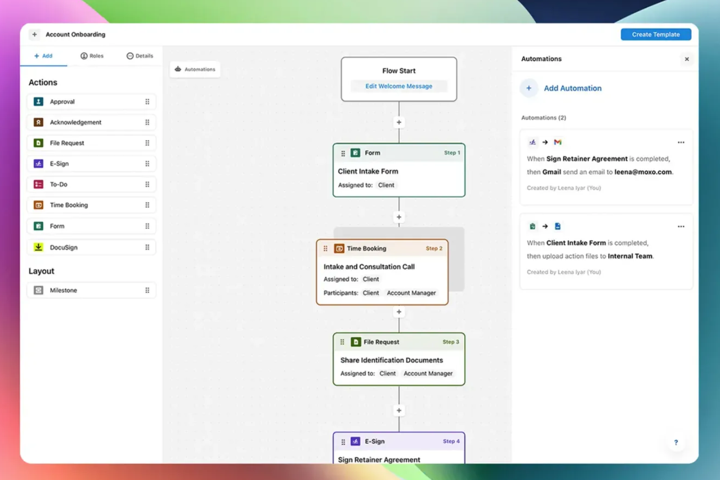 Moxo screenshot - De 10 bedste AI-softwareløsninger til virksomheders arbejdsgange anmeldt i 2026