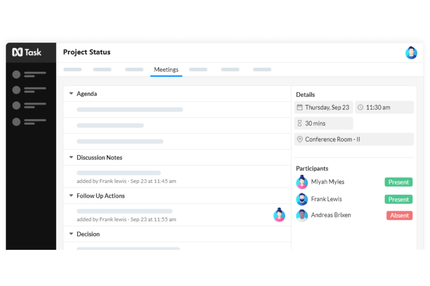 nTask screenshot - 10 gratis produktivitetsapps til 2026