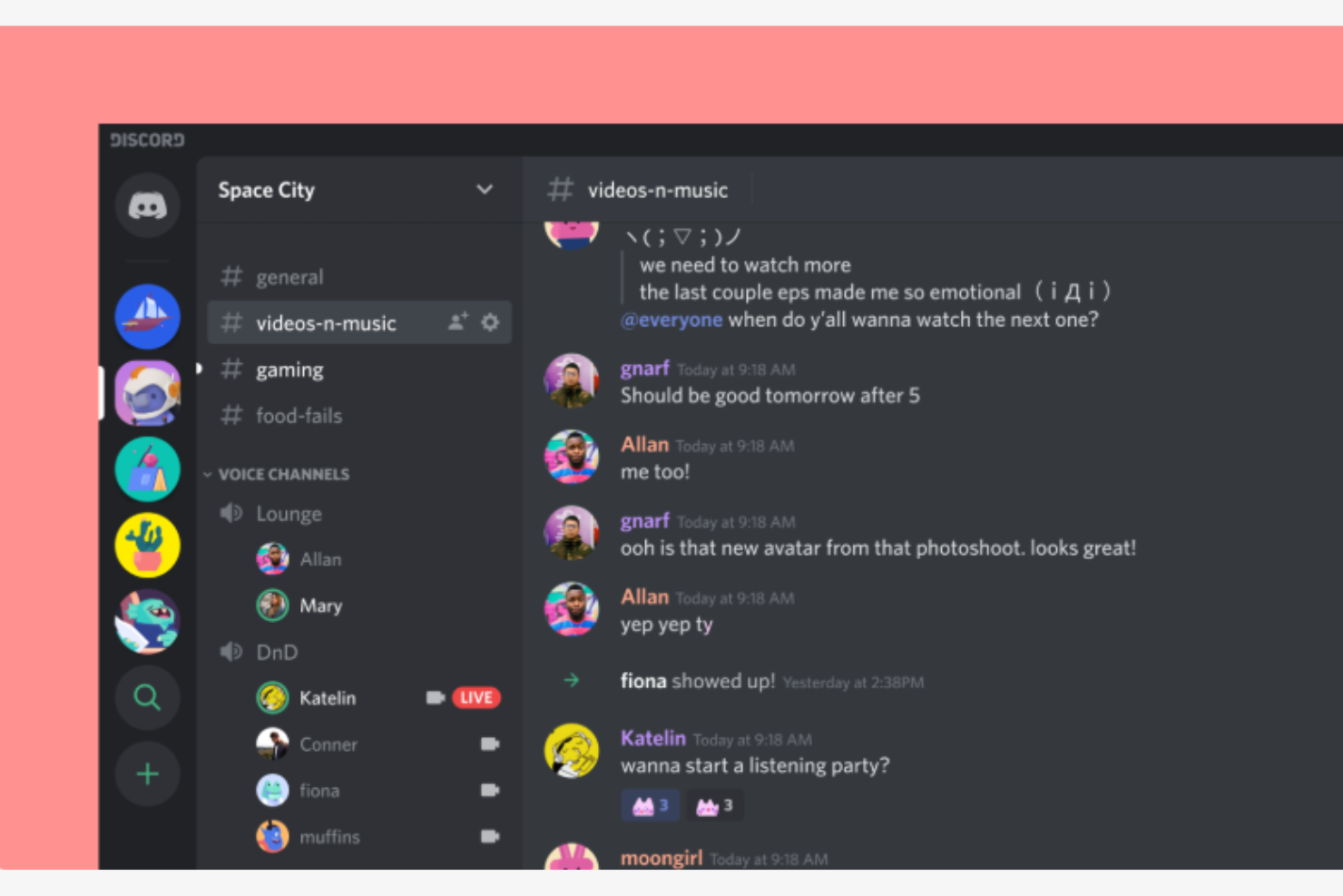 Discord screenshot - 10 bedste Slack-alternativer til teamkommunikation i 2026