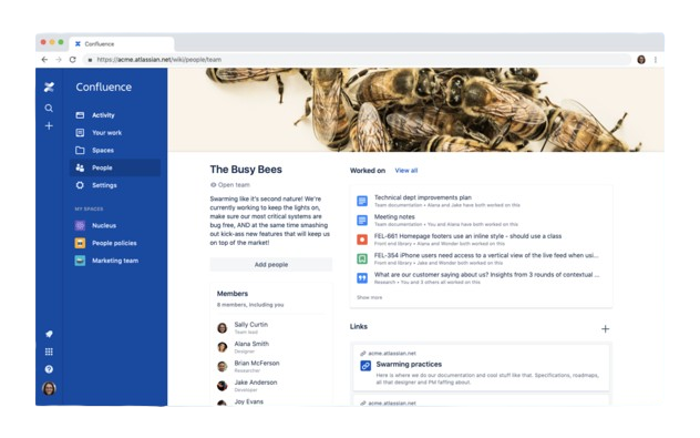 Confluence screenshot - 10 bedste programmer til procesdokumentation anmeldt i 2026