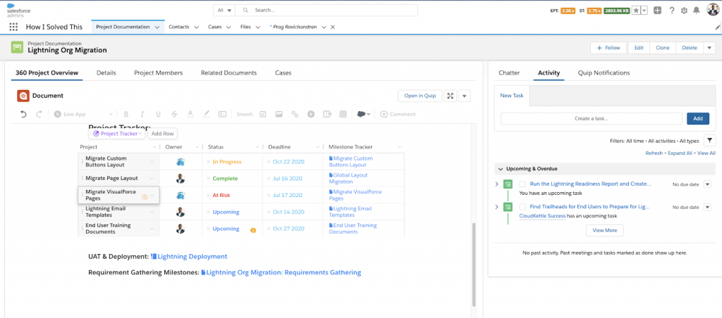 Quip screenshot - 10 bedste Coda-alternativer til projektteams i 2026