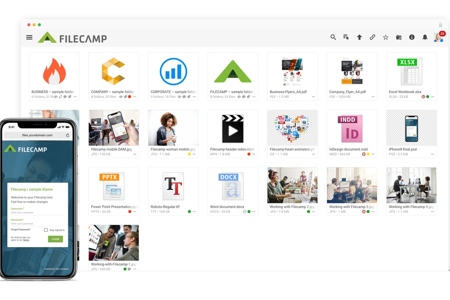 Filecamp screenshot - 10 bedste softwareløsninger til håndtering af digitale aktiver i arkiver i 2026