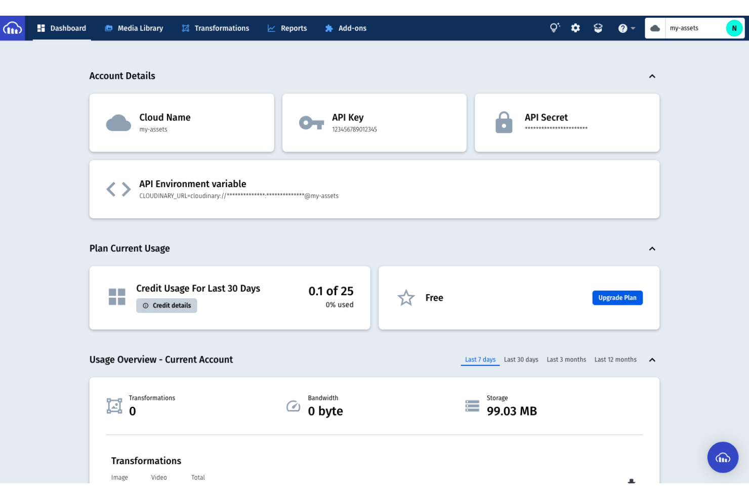 Cloudinary screenshot - 10 bedste Bynder-alternativer til digitale aktiver i 2026