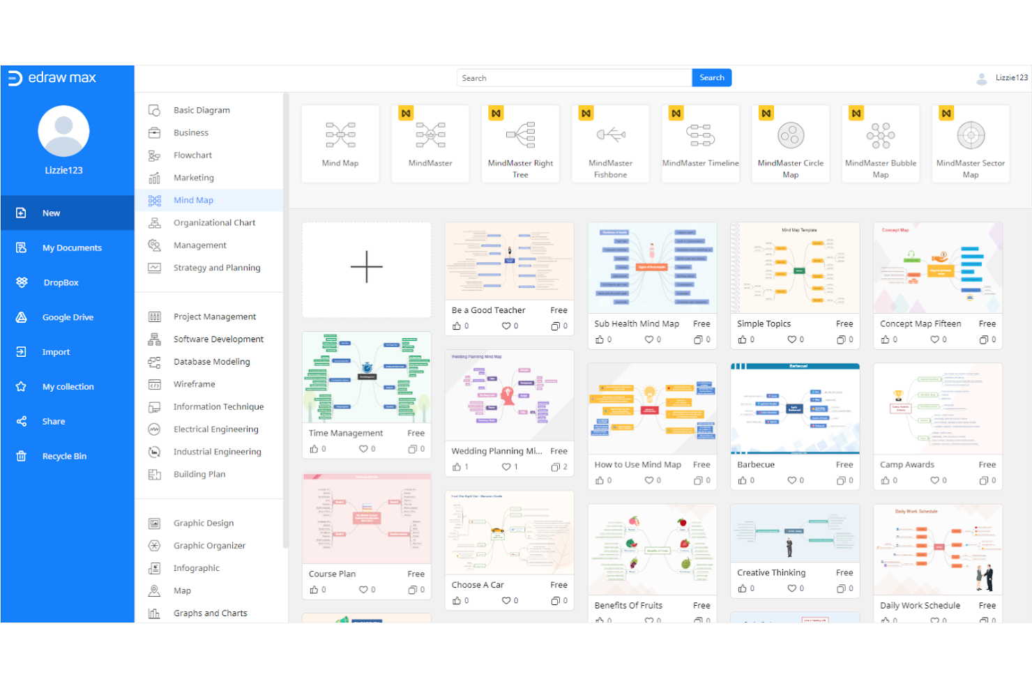 EdrawMax screenshot - 10 bedste alternativer til Lucidchart til diagrammer i 2026