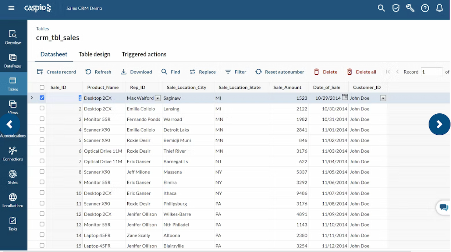 Caspio screenshot - De 10 bedste alternativer til Quickbase for projektteams i 2026