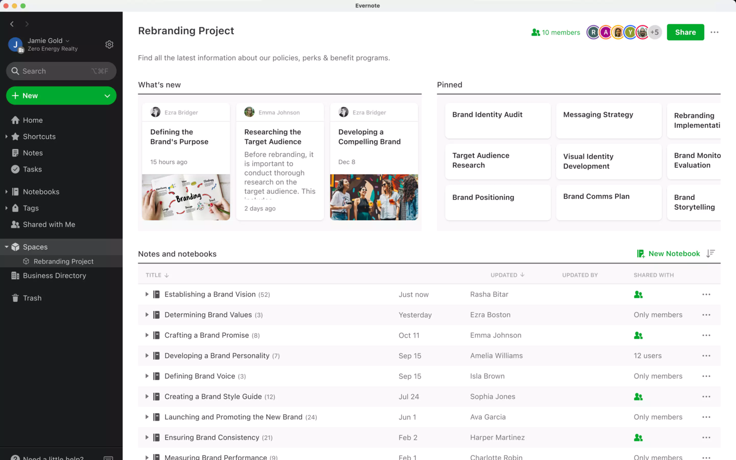 Evernote screenshot - 10 bedste produktivitetsværktøjer anmeldt for 2026