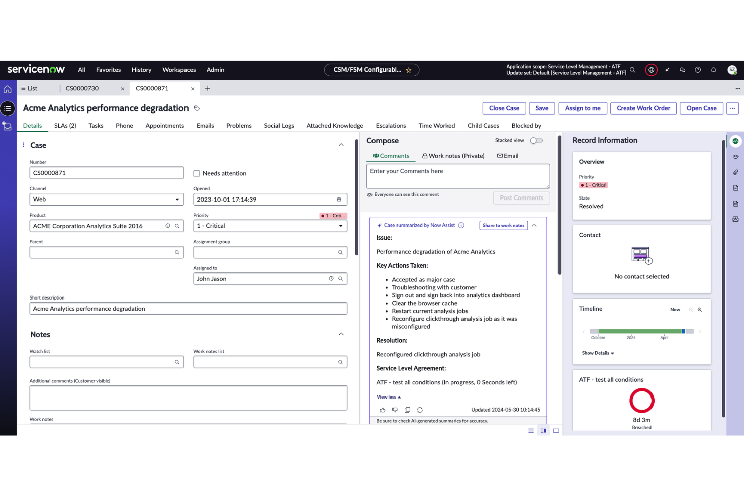 ServiceNow Customer Service Management screenshot - 10 HubSpot Service Hub-alternativer at overveje i 2026