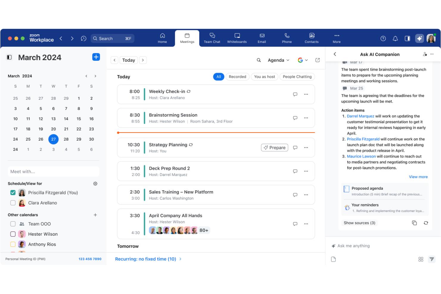 Zoom Workplace screenshot - 13 bedste gratis VoIP-tjenester i 2026